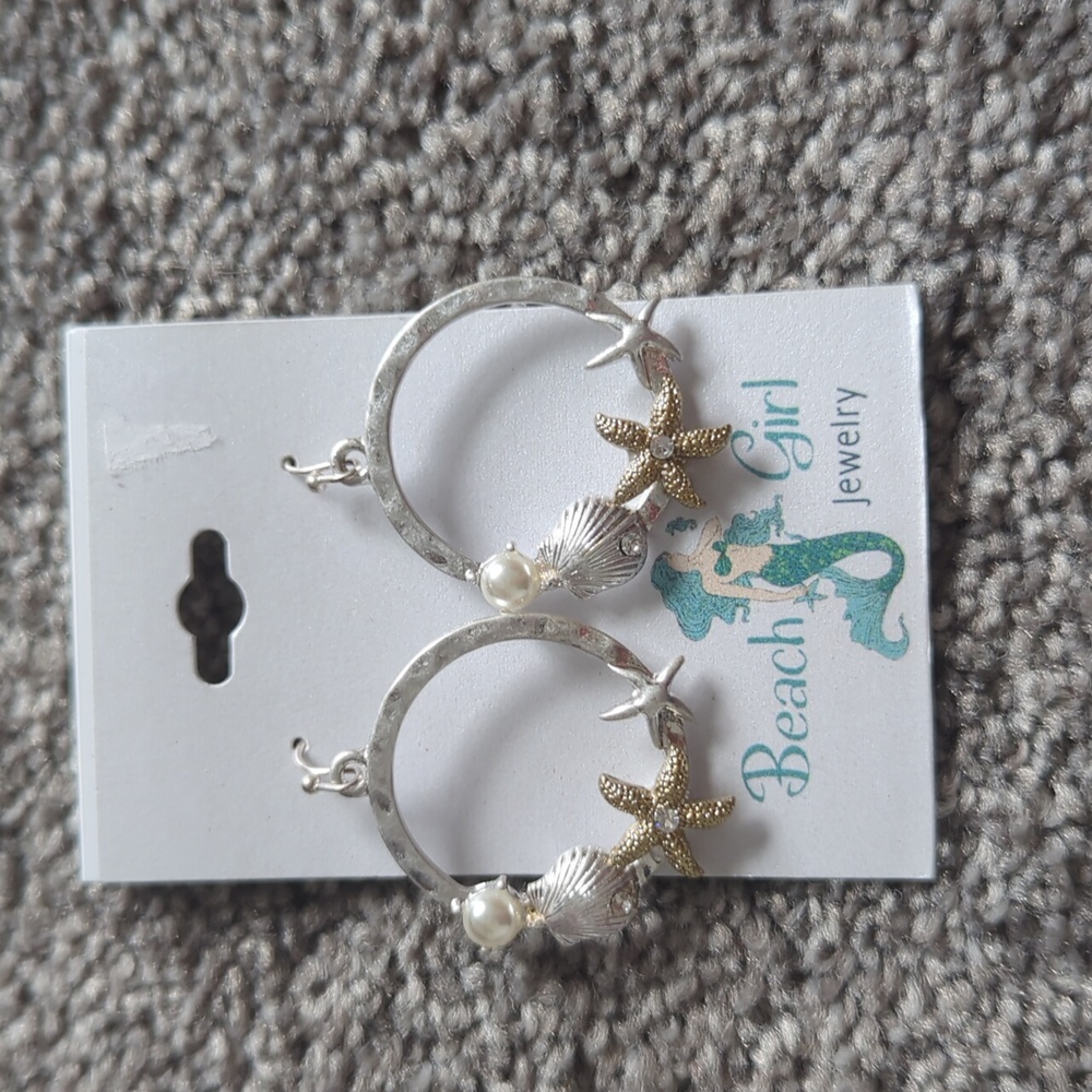 Beach hoop earrings